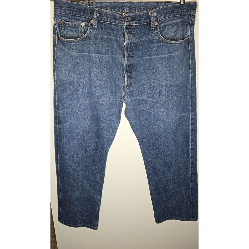 levis 501 jeans mens size 40x30 straight buttonfly denim blue